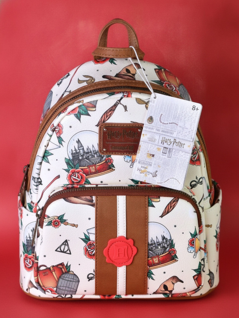 Loungefly Harry Potter Tattoo Art Cream Color Mini Backpack